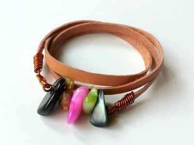 Create a Gem Stone Leather Wrapped Bracelet - DIY Style - Guidecentral