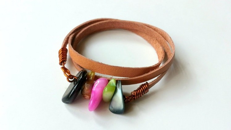 Create a Gem Stone Leather Wrapped Bracelet - DIY Style - Guidecentral