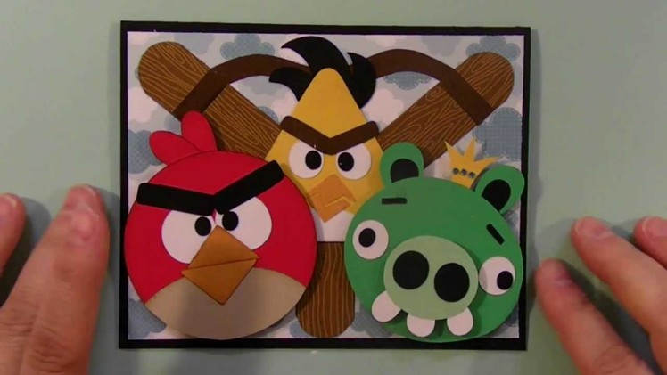 Cricut Angry Birds card using George and Basic shapes cartridge