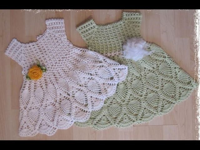 Crochet dress| How to crochet an easy shell stitch baby. girl's dress for beginners 9