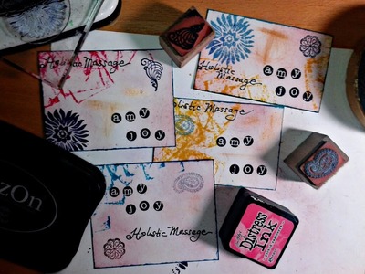 DIY Business Cards - Mixed Media & Stamps