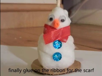 DIY: cute cotton snowman