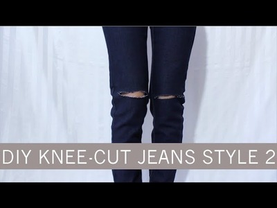 DIY Knee Cut Skinny Jeans Style 2 | ShayBrit