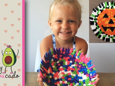 DIY Melted Perler Beads Bowl - Make an Easy Jack-O-Lantern Halloween Candy Bowl w. Biggie Beads!