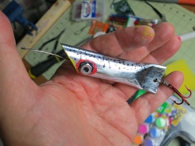 DIY ten cent fishing lure made from conduit pipe