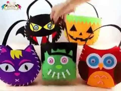 Felt Craft - How to Sew Frankenstein Candy 'Trick or Treat' Bag for Halloween