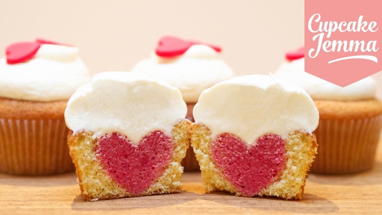 How to Bake a Heart Inside a Cupcake | Cupcake Jemma