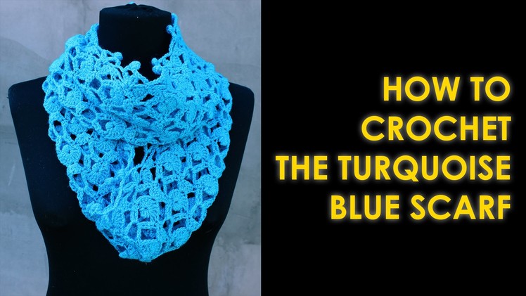 How to crochet scarf Turquoise Blue Scarf by WWWIKA