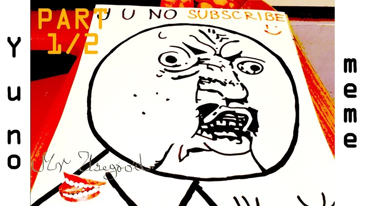 How to draw Meme Faces Step by Step - Memes: draw Y U NO Meme Easy Stencil Art on paper | PART 1.2