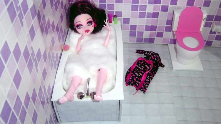 How to make a bathroom (bathtub) for doll Monster High, Barbie, etc