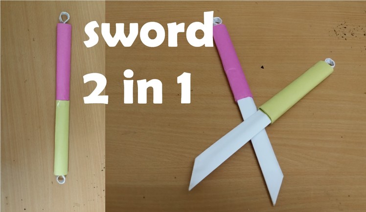 How to make a Double Paper Sword - (Two in One ) - Mini Weapon (crazyPT's Design)