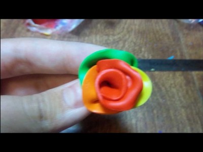 How to make a rainbow rose out of clay