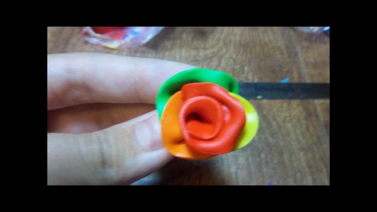 How to make a rainbow rose out of clay