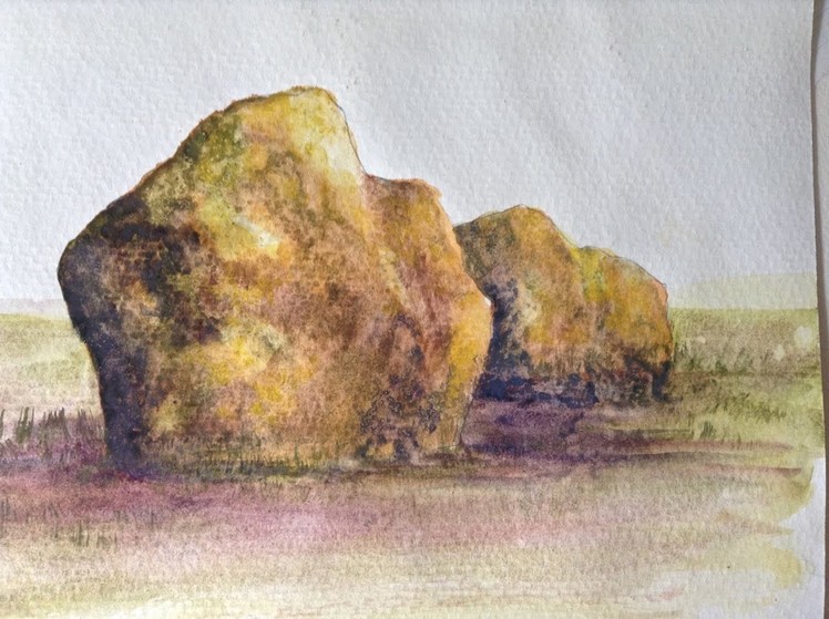 How to paint realistic rocks in watercolors