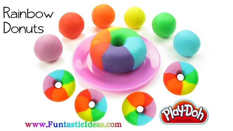 Play Doh Rainbow Donuts - How to with playdough