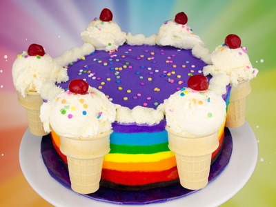 Rainbow Ice Cream Cake Recipe: How to Make a Rainbow Ice Cream Cake from Cookies Cupcakes and Cardio