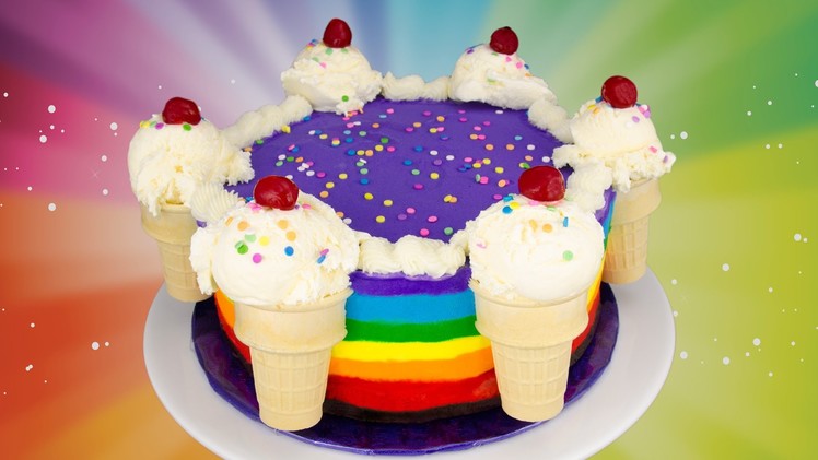 Rainbow Ice Cream Cake Recipe: How to Make a Rainbow Ice Cream Cake from Cookies Cupcakes and Cardio