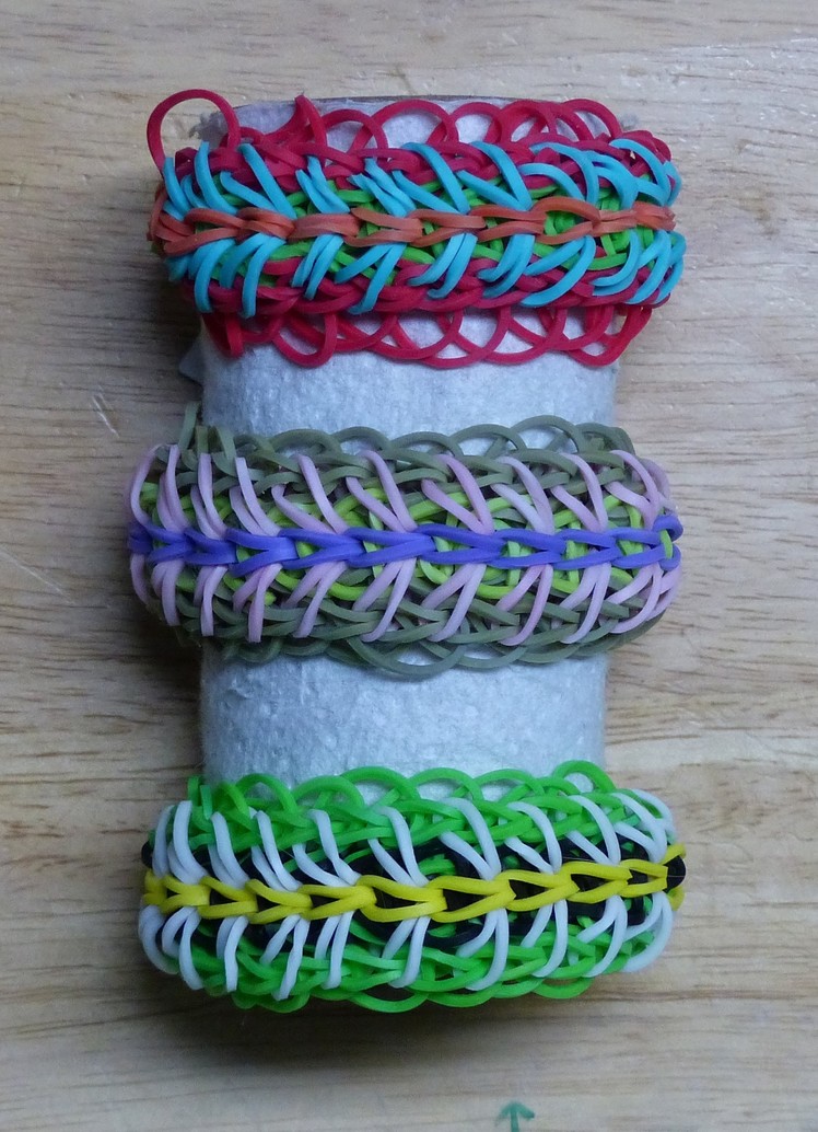 Rainbow Loom Bracelet - Original Design - "CATTY PILLAR" (ref # 3Pq)