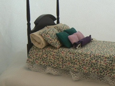 Repairing and Dressing a Dollhouse Bed