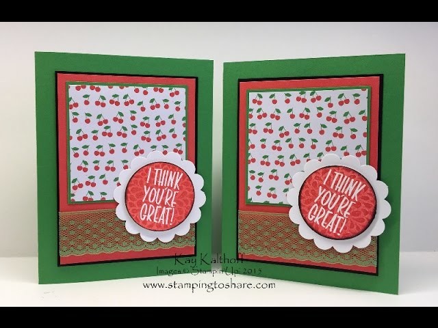 Stampin' Up! Kissing Technique with I Think You're Great