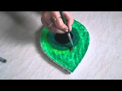 DIY peacock feather creative Thermocol art - how to ma
