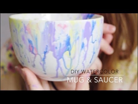 DIY Watercolor Mug & Saucer!