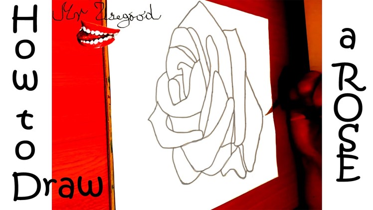 How to draw a ROSE Easy for kids with Pencil - Open rose for Valentine | SPEED ART