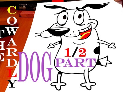 How to draw COURAGE The Cowardly Dog Step by Step EASY, draw easy stuff but cool, PART 1.2