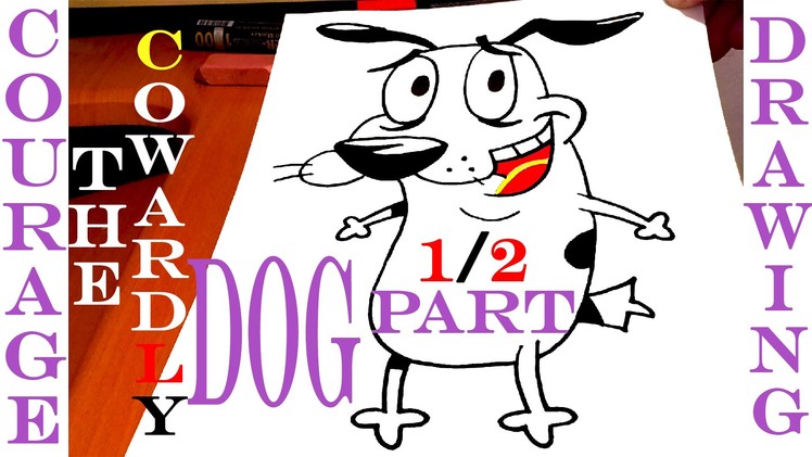 How to draw COURAGE The Cowardly Dog Step by Step EASY, draw easy stuff but cool, PART 1.2