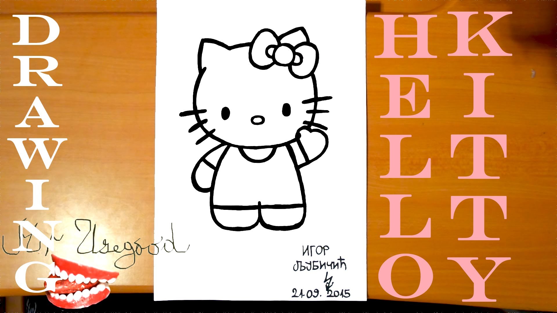 How to Draw HELLO KITTY Easy | Drawing Time Lapse To Draw HELLO KITTY this ...