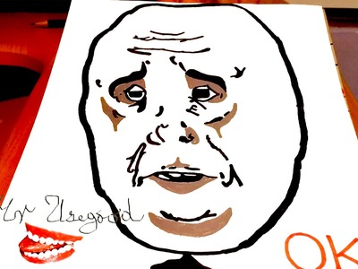 How to draw Meme Faces - Memes: draw OKAY Guy - a STICKMAN Stencil Art | SPEED ART