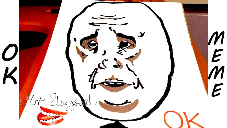 How to draw Meme Faces - Memes: draw OKAY Guy - a STICKMAN Stencil Art | SPEED ART