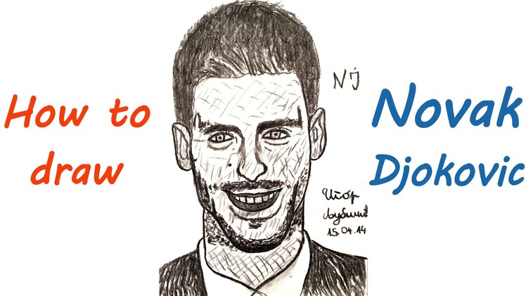 How to draw NOVAK DJOKOVIC Easy Realistic portrait 3D, draw easy stuff but cool 3D, SPEED ART