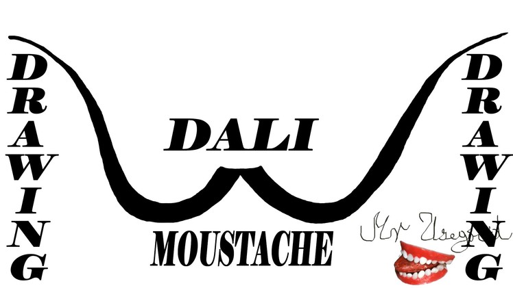 How to draw SALVADOR DALI Mustache Step by Step Easy, Stencil Art