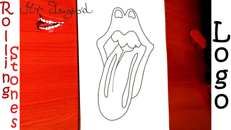 How to draw the ROLLING STONES Logo EASY | draw easy stuff.things but cool, PENCIL | SPEED ART