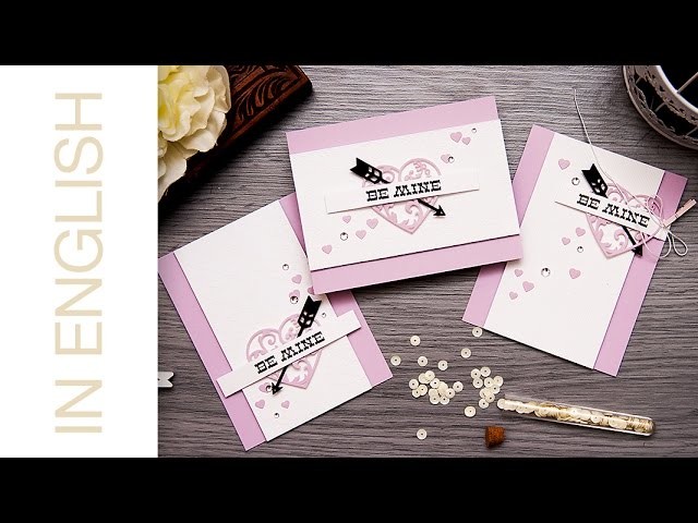 Textured paper Valentine's Day Cards. Clean & Simple Die Cutting #37