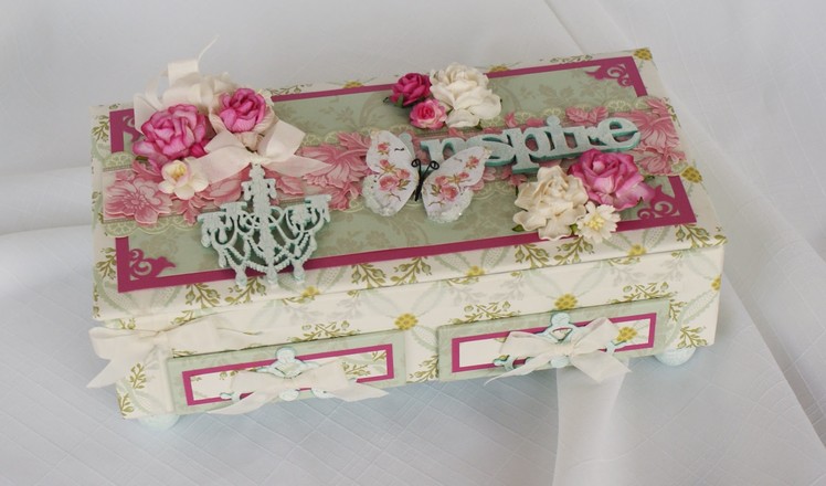 Vintage Shabby Premade altered Keepsake Box AND Card Kit DIY by Terry