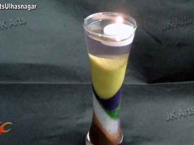DIY Easy Sand Art Candles Centerpiece Table Decoration Idea | JK Arts  732
