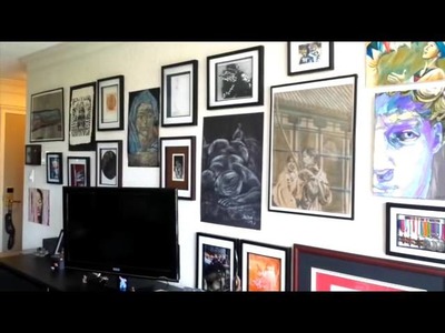DIY - how to display your artwork and framed embroidery with a gallery wall