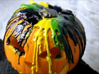 DIY Melted Crayon Pumpkin Time Lapse