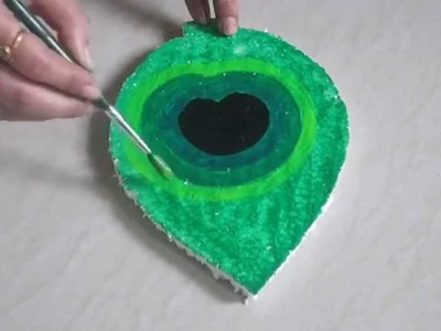 DIY peacock feather Thermocol art  - how to make therm