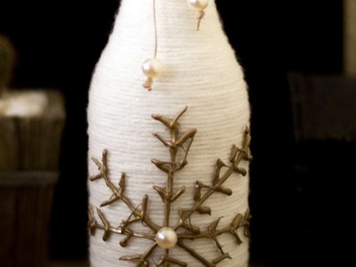How To Create A Snowflake Yarn Wrapped Bottle - DIY Home Tutorial - Guidecentral