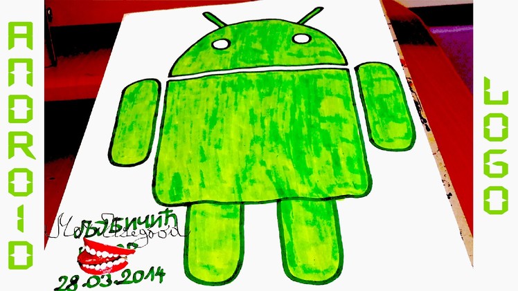 How to draw ANDROID Logo Full Body Robot STEP BY STEP EASY | draw easy stuff.things but cool