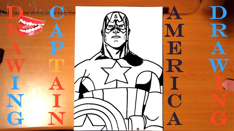 How to draw CAPTAIN AMERICA Easy from AVENGERS Marvel, draw easy and cool stuff, SPEED ART
