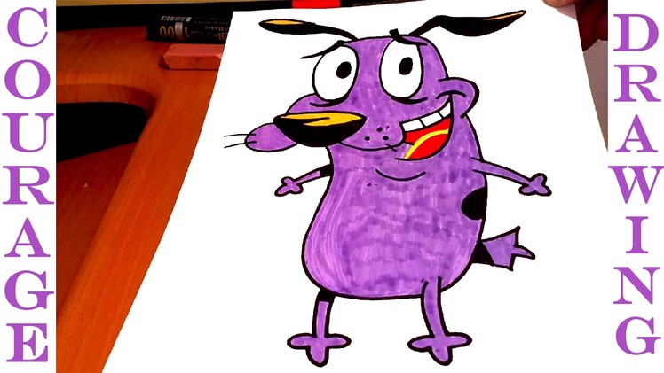 How to draw COURAGE The Cowardly Dog EASY, draw easy stuff but cool | SPEED ART