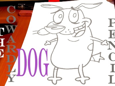 How to draw COURAGE The Cowardly Dog Step by Step EASY with PENCIL, draw easy stuff but cool