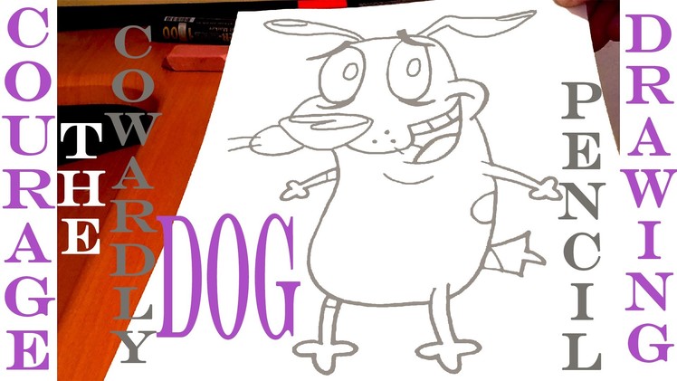 How to draw COURAGE The Cowardly Dog Step by Step EASY with PENCIL, draw easy stuff but cool