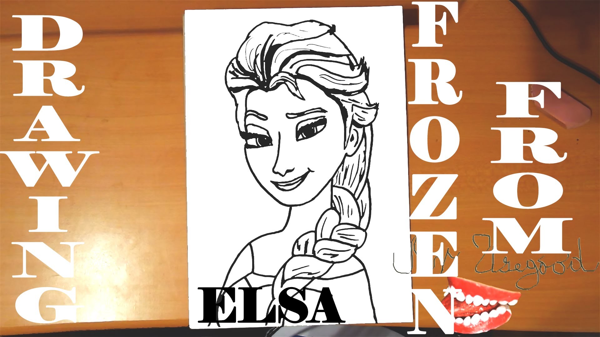 How to draw ELSA from FROZEN FEVER Easy DISNEY,draw easy stuff but cool.cute on paper,SPEED ART