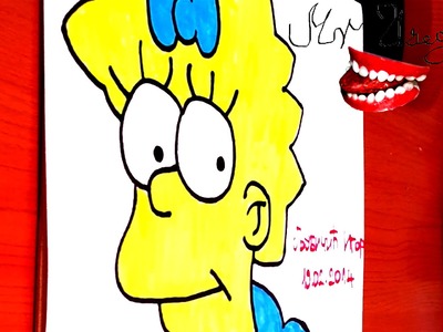 How to draw MAGGIE SIMPSON Face Step by Step Easy, draw easy stuff but cool on paper