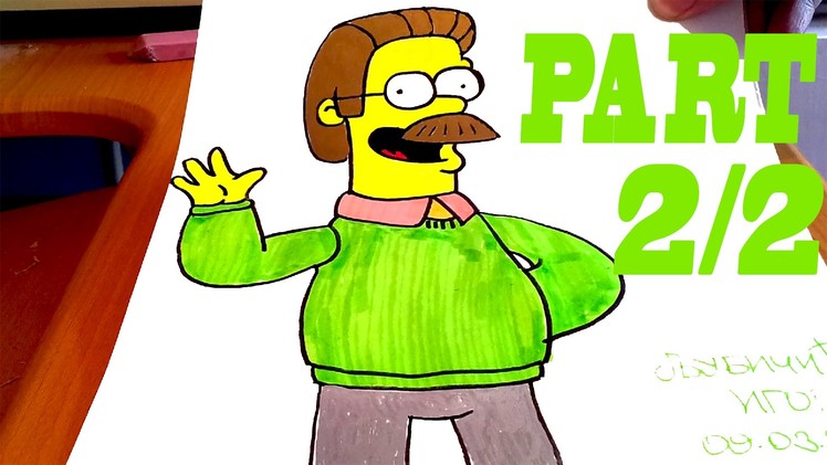 How to draw Ned Flanders Step by Step Easy | draw easy stuff but cool on paper | 2.2